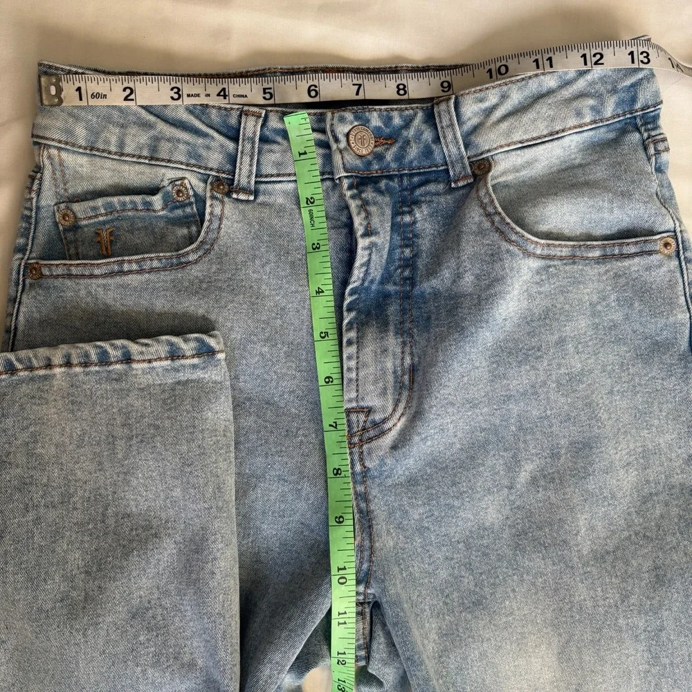 FRYE Womens 4/27 Light Wash Acid‎ Wash Denim Jeans Straight Leg